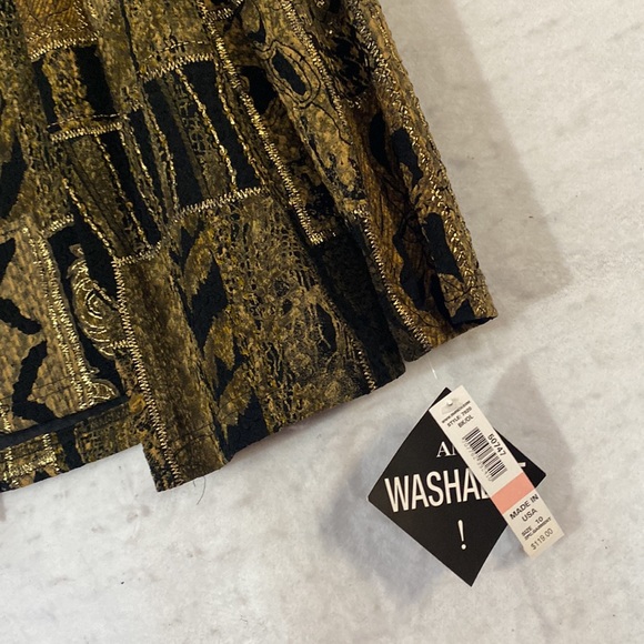 R&M Richards Elegant Black Gold And Tan Twofer Top - Picture 10 of 14